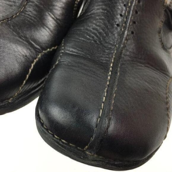 Clarks Unstructured Flats size 9.5 N Unbutton black Leather loafers - Picture 7 of 8